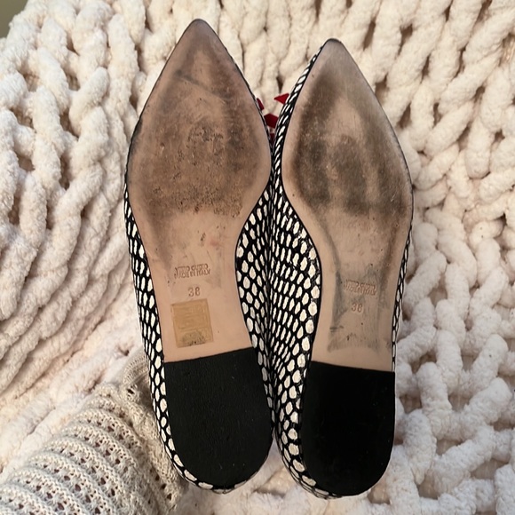 Status leather pointy toe ballet flats with suede bows - Picture 5 of 6